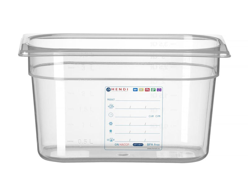 HENDI -  Container GN 1/4, GN 1/4, 4L, Transparant, 265x162x(H)150mm