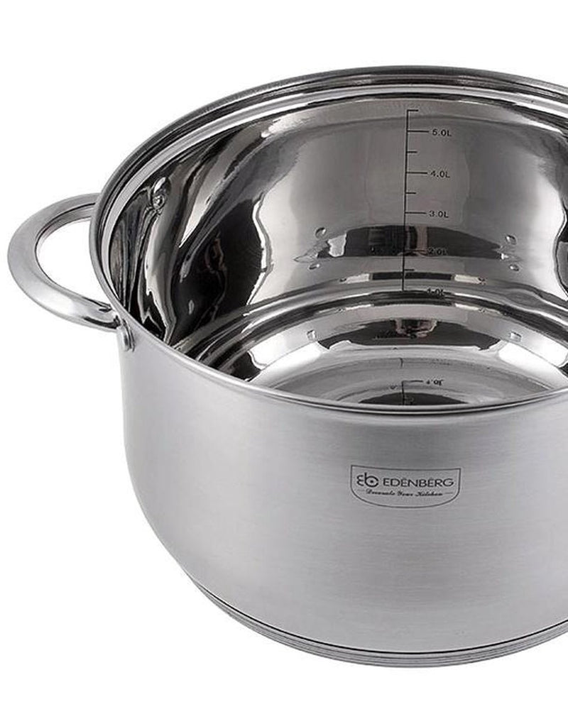 EDENBERG Stainless Steel Cookware Set - 12-piece - Equipped with 5-Layer Bottom! -EB-4000