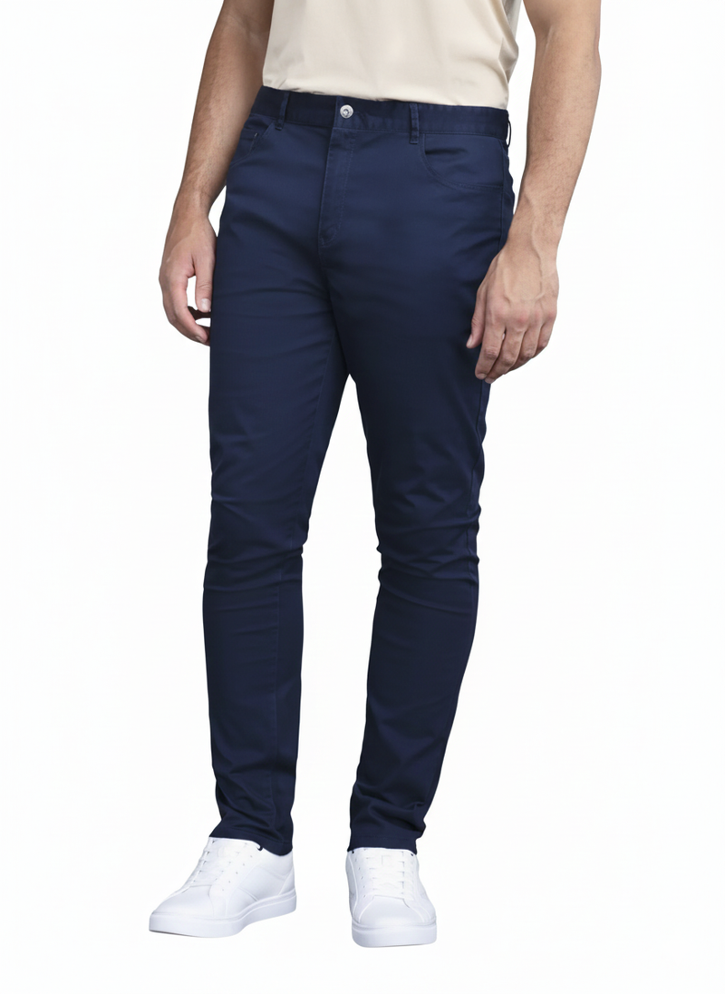 Karlowsky® 5-Pocketbroek - koksbroek - herenbroek, van klassieke stretch, duurzaam materiaal,organisch katoen Blauw