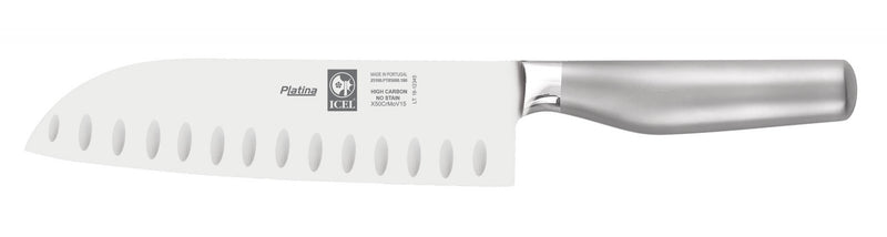 ICEL - Platina Series - Santokumes met kuiltjes - 18 cm - RVS