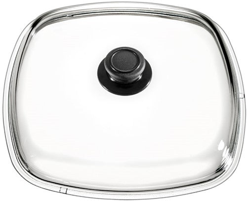 Eurolux glazen deksel met knop - Ø 20cm t/m Ø 28cm - Vierkant