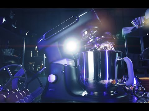 Hendi Planeermenger Blackbolt PRO Zwart 7L - Incl. RVS Garde, Spatel en Kneedhaak - Keukenmachine - 11 Snelheden - 800W