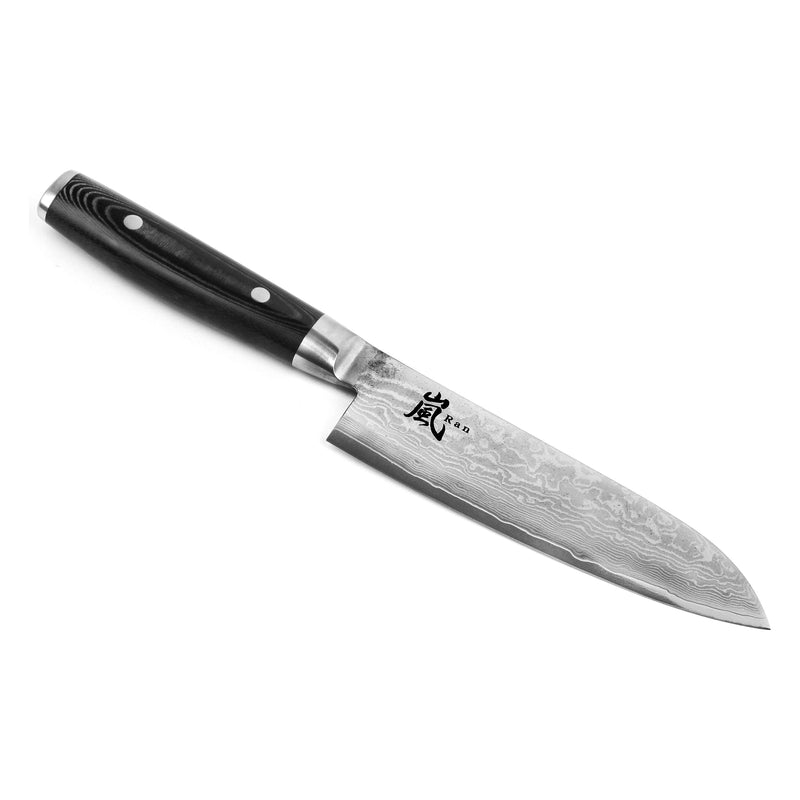 Yaxell Ran Santoku 16,5 cm 69 laags roestvrij damast staal met canvas-micarta heft