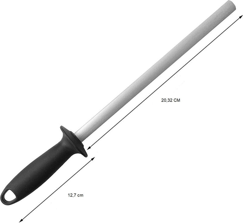 Sharpening steel - Diamond - 20 cm - Non-slip handle - Excellent sharpening result
