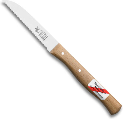 Robert Herder Mill Knife - Tomato Knife Serrated - Straight Blade 85 mm - Stainless Steel - Beech Wood Handle