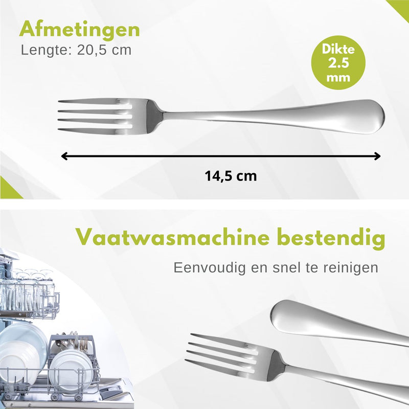Hendi Table fork - Profi Line Table forks - 20.5cm - Stainless steel 18/0 (Set of 6) 
