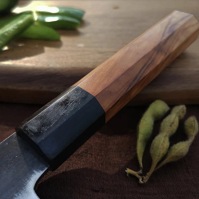 Fangzuo - Couteau à légumes japonais - Forgé à la main - Lame 18 cm - Dans un emballage cadeau