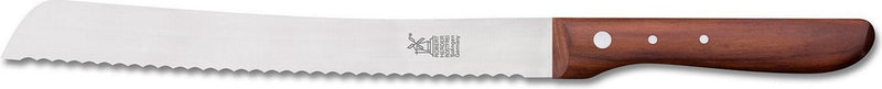 Robert Herder Couteau à pain Hochgeschliffen - Lame 22 cm - Acier inoxydable avec vagues - Bois de cerisier