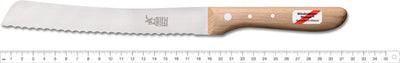 Couteau à pain Robert Herder 'Hochgeschliffen' - Lame 19,5 cm en acier inoxydable avec vagues - Manche en hêtre
