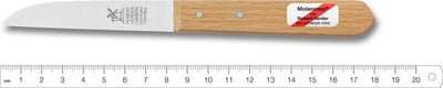 Couteau de moulin Robert Herder - Couteau d'office - Lame droite 8,5 cm - Acier au carbone - Bois de hêtre - 3 pièces