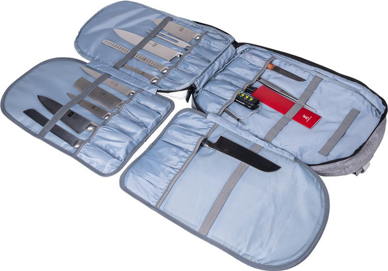 Chefs Fashion - Backpack for chefs - Holdall - Knife folder - For 22 knives - with USB connection 