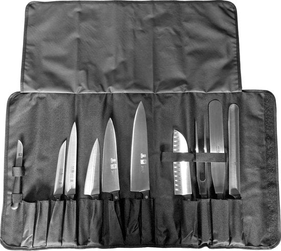 Chefs Fashion - Étui à couteaux pour 12 couteaux - Sac à couteaux - Hydrofuge - Fermeture velcro - Longueur maximale des couteaux 38 cm