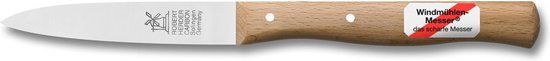 Couteau Mill Robert Herder - Couteau de bureau - Pointe centrale Lame 85 mm - Acier carbone - Manche en bois de hêtre 