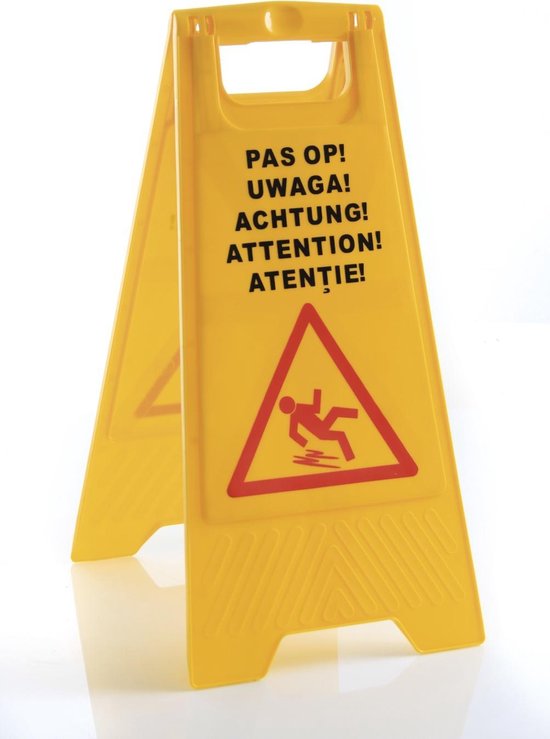 Hendi Wet Floor Warning Sign - 5 Languages ​​- 30x45x (H) 1.5cm