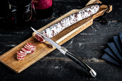 Sausage board Acacia wood with Black knife Style de Vie