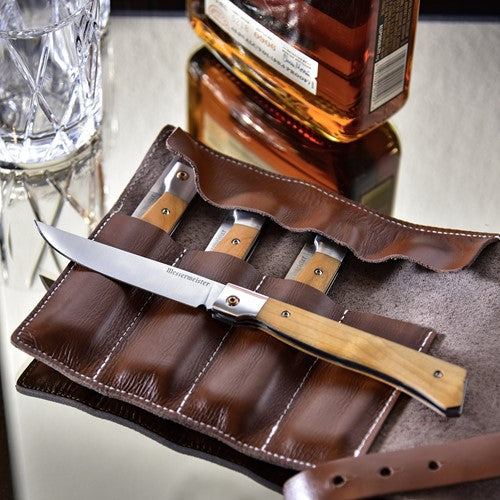 Messermeister - Foldable steak knife set in leather case
