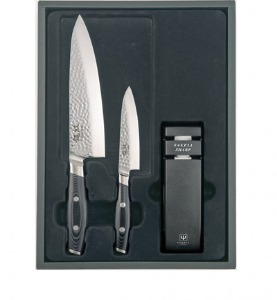 Yaxell Tsuchimon Knife Set Gift Set, including sharpener